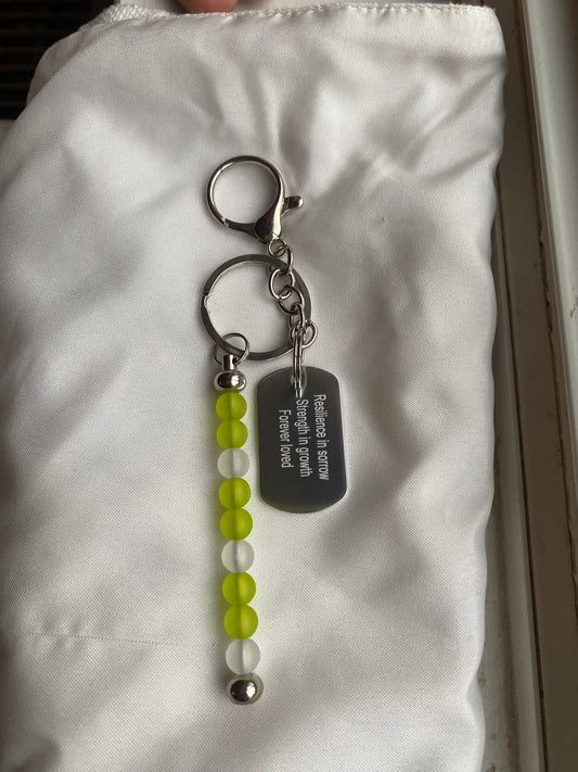 Gift for Loss – Memorial Keychain, Sympathy Keepsake, In Memory of Loved One (Green)
